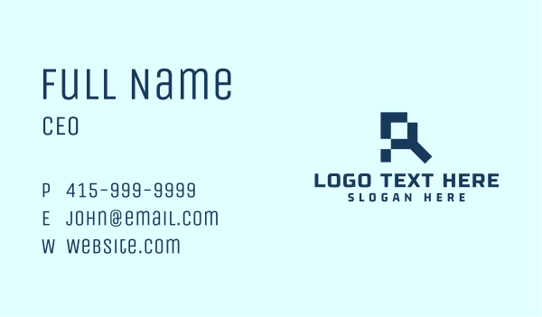 Digital Letter R Business Card Design Image Preview