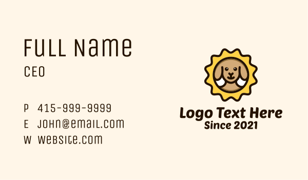 Brown Dog Stamp Business Card Design Image Preview