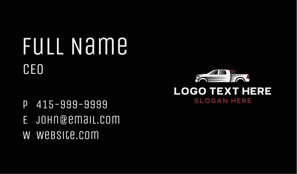Pickup Truck Vehicle Business Card Design Image Preview