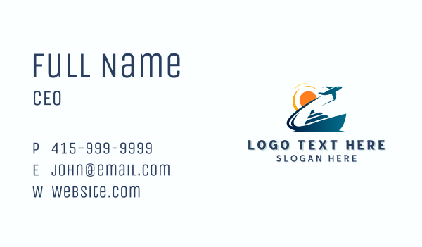 Boat Airplane Travel Business Card Design Image Preview