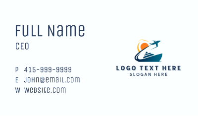Boat Airplane Travel Business Card Image Preview