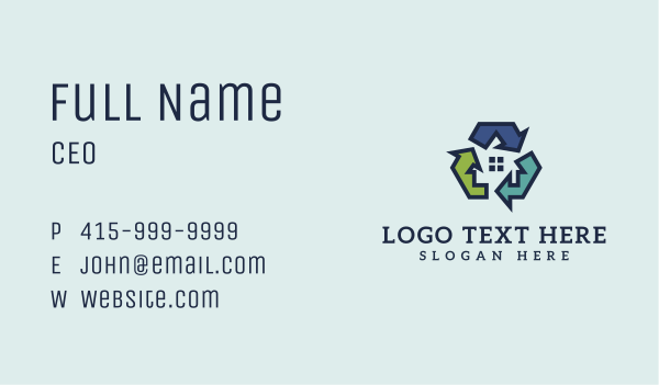 Recyclable House Construction Business Card Design Image Preview