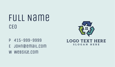 Recyclable House Construction Business Card Image Preview