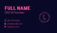 Neon Technology Letter Business Card Image Preview
