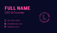 Neon Technology Letter Business Card Preview