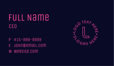 Neon Technology Letter Business Card Image Preview