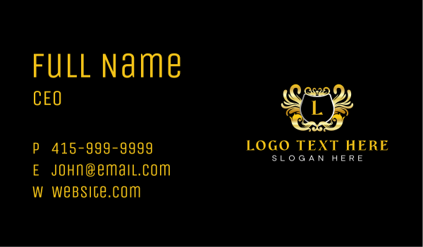 Premium Crest Ornament Business Card Design Image Preview