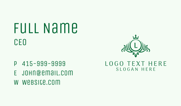 Royal Luxury Crown Letter  Business Card Design Image Preview