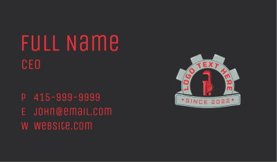 Gear Wrench Emblem Business Card Image Preview