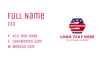 Hexagonal USA Banner Business Card Image Preview