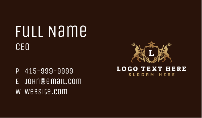 Luxury Reindeer Crest Shield Business Card Image Preview