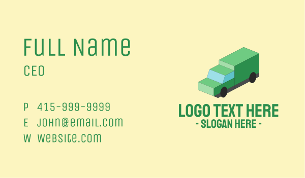 Isometric Delivery Truck Business Card Design Image Preview