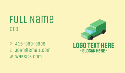 Isometric Delivery Truck Business Card