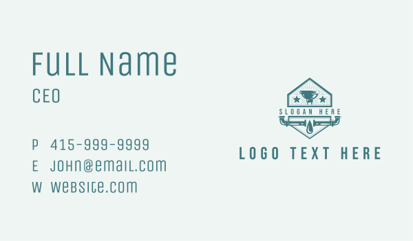 Plumbing Pipe Plunger Business Card Design Image Preview