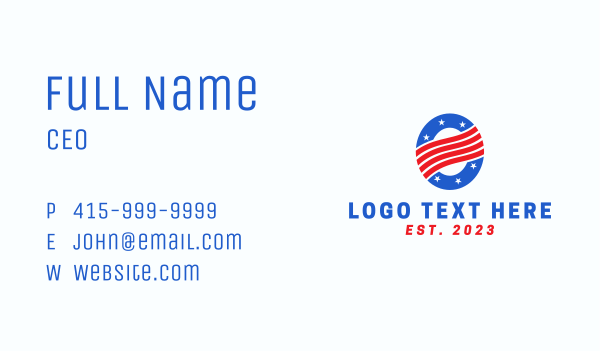 USA Flag Letter O Business Card Design Image Preview