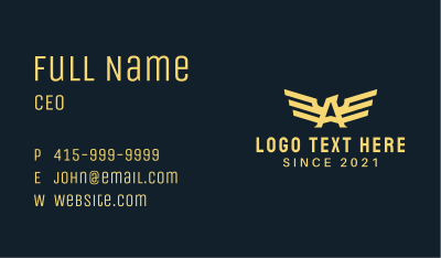 Wings Letter A Business Card