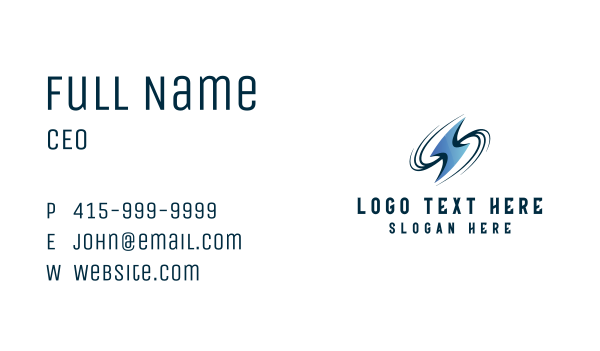 Lightning Swoosh Energy Business Card Design Image Preview