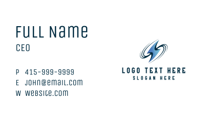 Lightning Swoosh Energy Business Card Image Preview