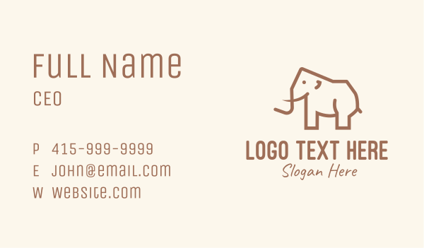 Brown Mammoth Elephant Business Card Design Image Preview