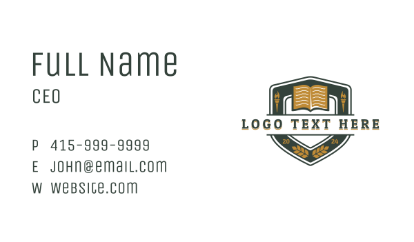Academic Library Education Business Card Design Image Preview