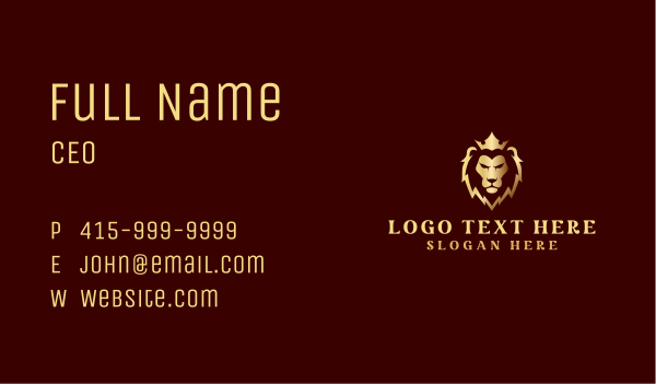 Lion Luxury Crown Business Card Design Image Preview