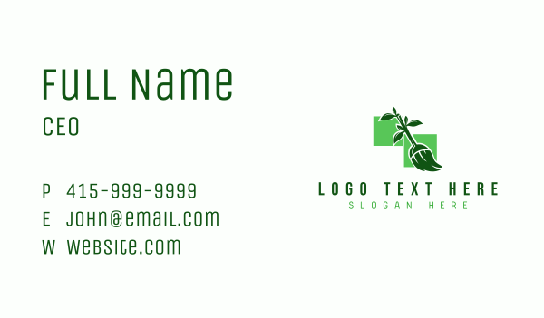 Natural Cleaning Broom Business Card Design Image Preview