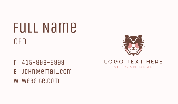 Cat Puppy Pet Care Business Card Design Image Preview
