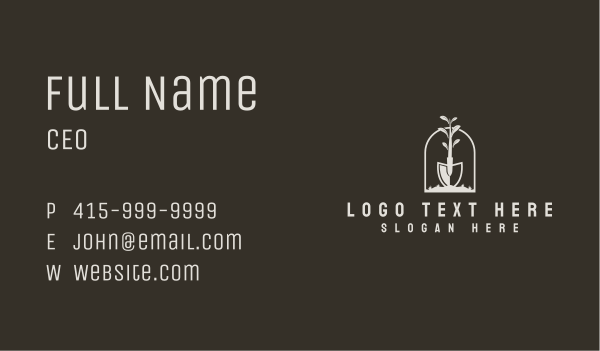 Landscaping Shovel Plant Business Card Design Image Preview