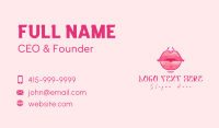 Pink Watercolor Lips Business Card Design