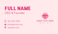 Pink Watercolor Lips Business Card Image Preview