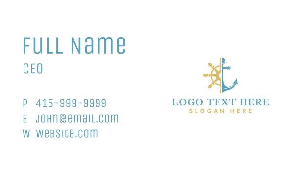 Anchor Wheel Navigation Business Card Design Image Preview