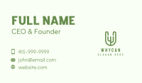 Green Cactus Letter W Business Card Image Preview