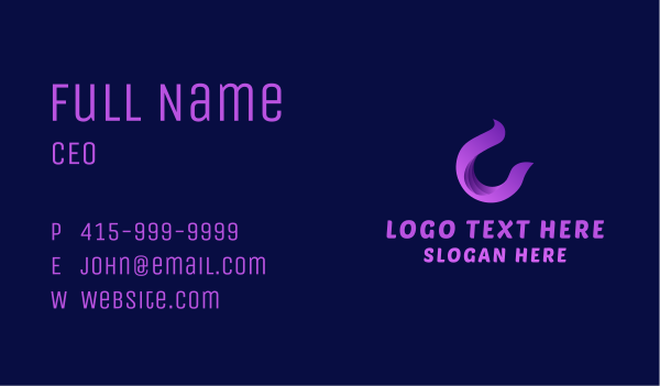 Purple Modern Letter C Business Card Design Image Preview