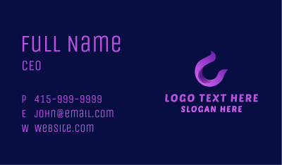 Purple Modern Letter C Business Card Image Preview