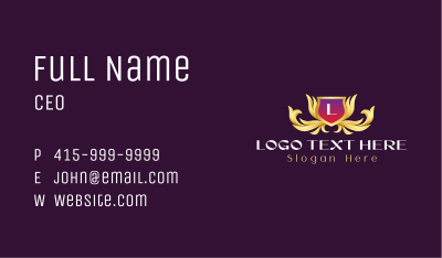 Luxury Elegant Crest Business Card Image Preview