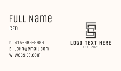 Linear Letter S Business Card Image Preview