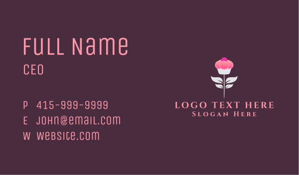 Sweet Pink Cupcake Flower Business Card Design Image Preview