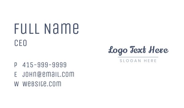 Underline Cursive Wordmark Business Card Design Image Preview