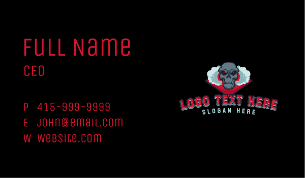  Skull Smoke Gaming Business Card Design Image Preview