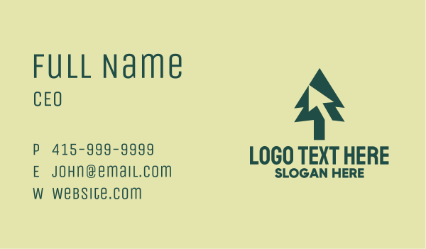 Pine Tree Cursor Business Card Design Image Preview