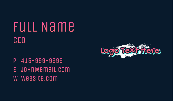 Paint Graffiti Wordmark Business Card Design Image Preview