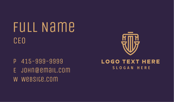 Gold Court Pillar Business Card Design Image Preview