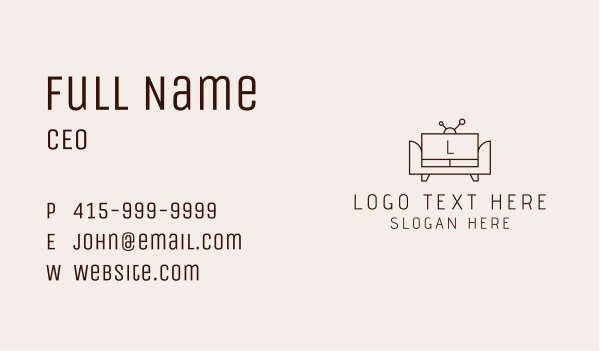 Television Sofa Furnishing Business Card Design Image Preview