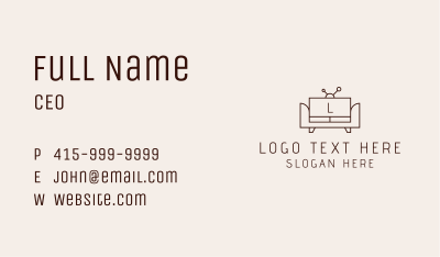 Television Sofa Furnishing Business Card Image Preview