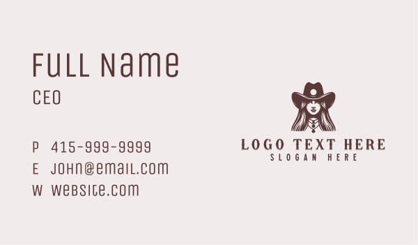 Cowgirl Western Rodeo Business Card Design Image Preview