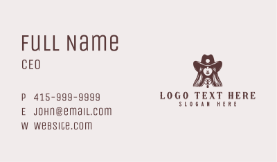 Cowgirl Western Rodeo Business Card Image Preview