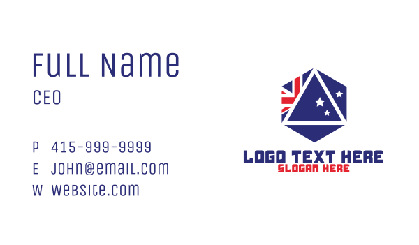 Hexagon Australia Badge Business Card Design Image Preview