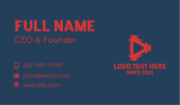 Red Tech Play Button Business Card Image Preview