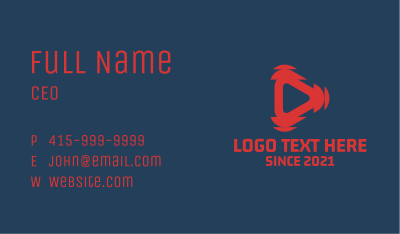 Red Tech Play Button Business Card Image Preview