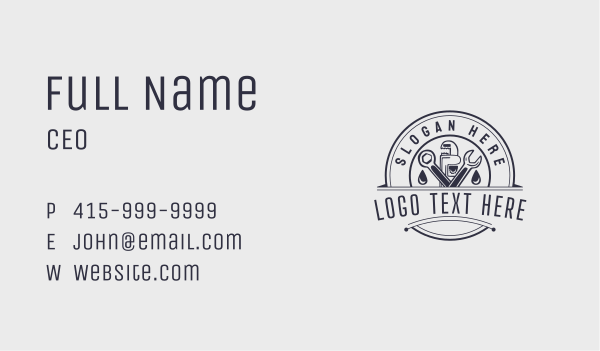 Pipe Wrench Plumber Business Card Design Image Preview
